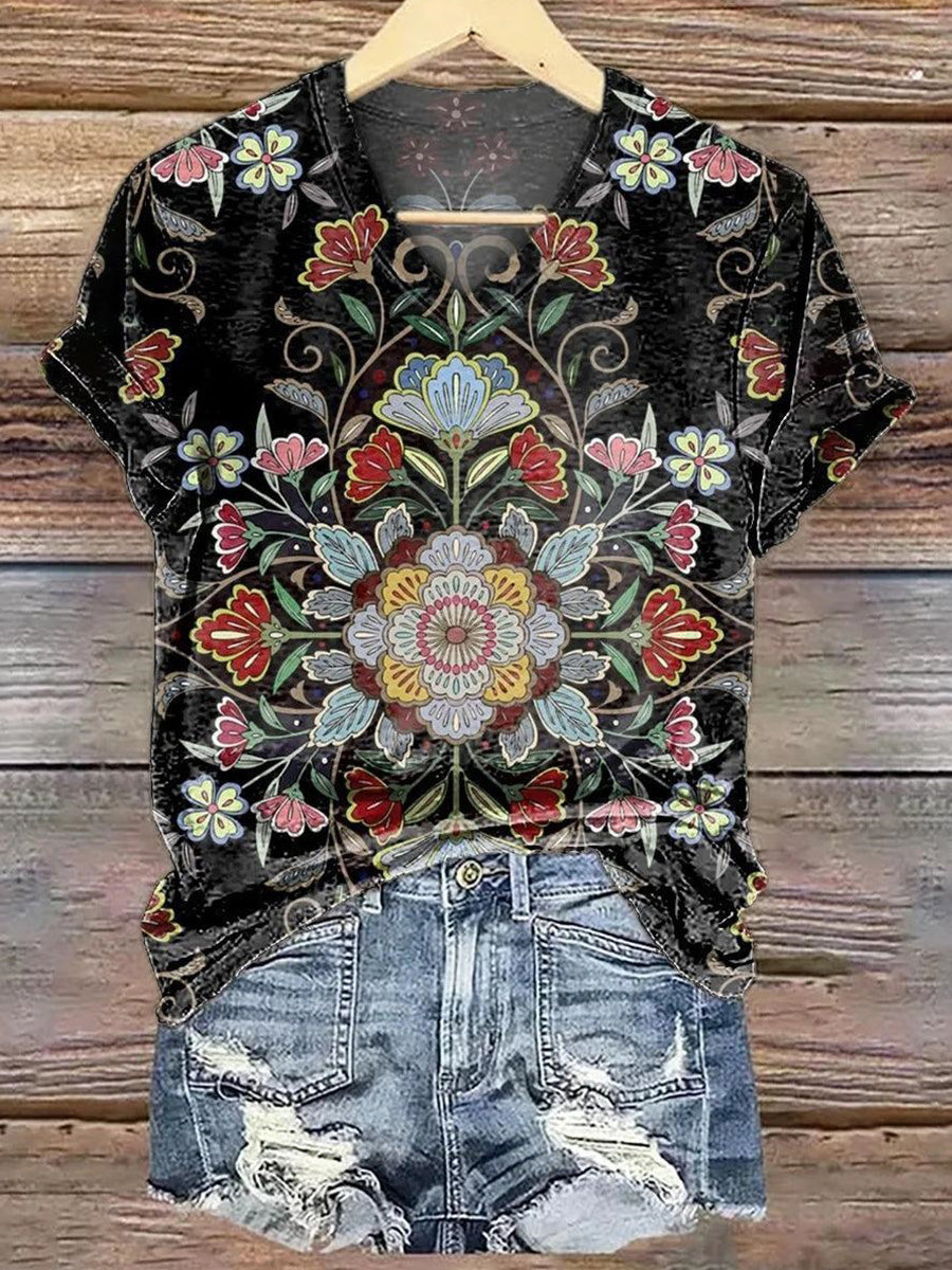 LilyWish Special V-Neck Short Sleeve Top