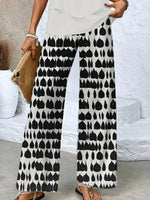 Casual Elastic Waistband Grey Pants