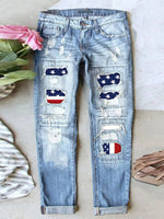 Stretch Ripped Frayed Raw Hem Distressed Jeans