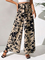 LilyWish Vintage Floral Print Drawstring Trousers