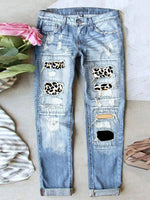 LilyWish Stretch Ripped Frayed Raw Hem Distressed Jeans