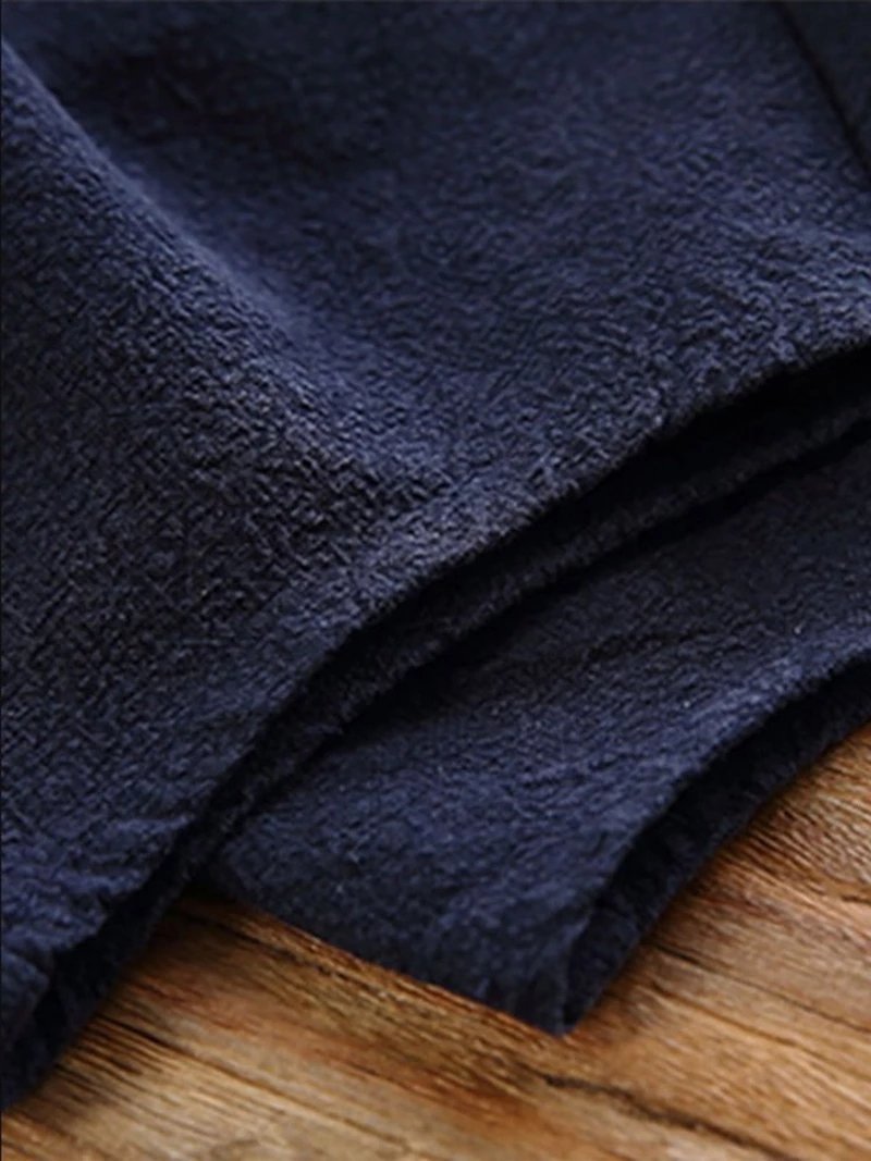 Solid Color Pockets Casual Pants