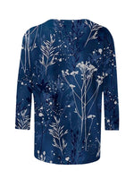 LilyWish Fashion Printed Loose Round Neck Casual Blouse