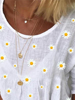 LilyWish Crew Neck Floral Shift Casual Blouse