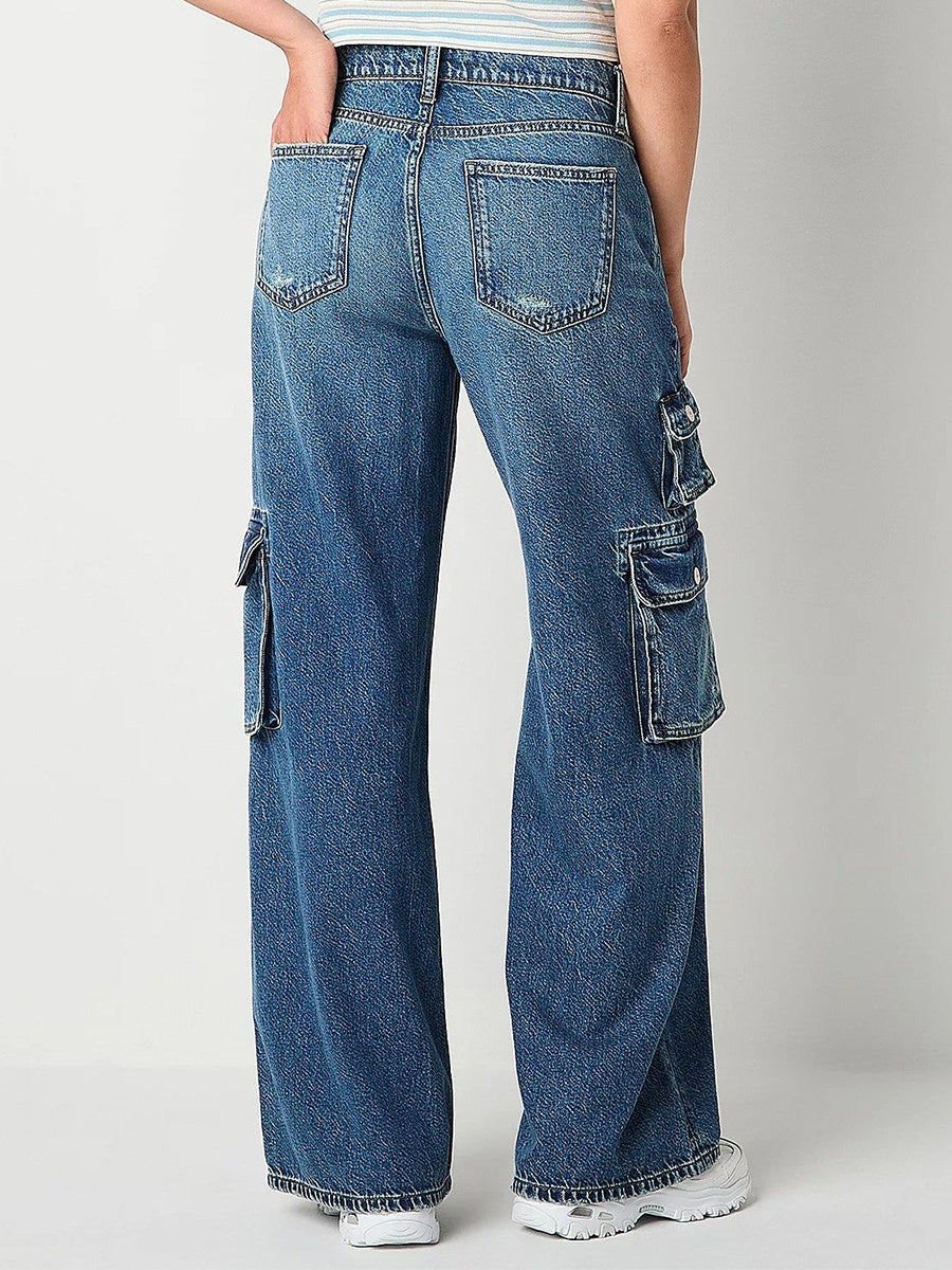Solid Low Rise Baggy Loose Fit Jean