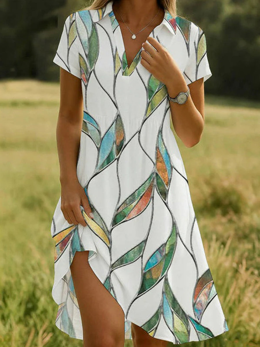 LilyWish Casual Vintage Short Sleeve Dress
