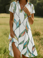 LilyWish Casual Vintage Short Sleeve Dress