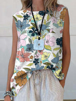 LilyWish Floral Pattern Printed Casual Tank Top
