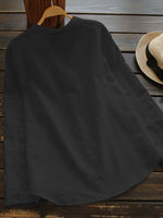 LilyWish Solid Pocket Long Sleeve Button Stand Collar Blouse
