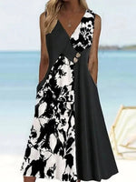 Women's V-neck Sleeveless Summer Floral Dress