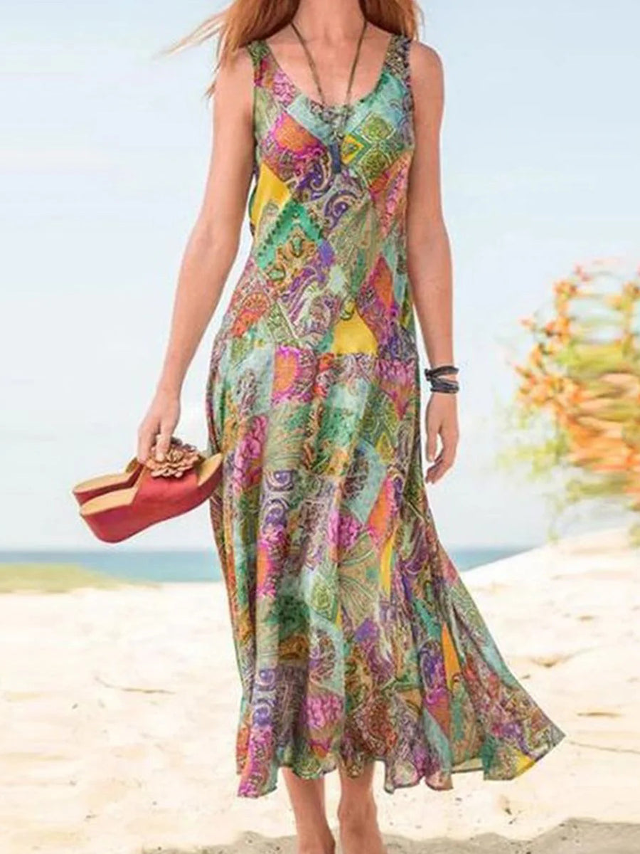LilyWish Stylish Sleeveless Round Neck Summer Dress