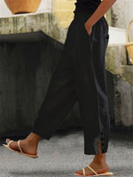 Loose Buttoned Plain Pants
