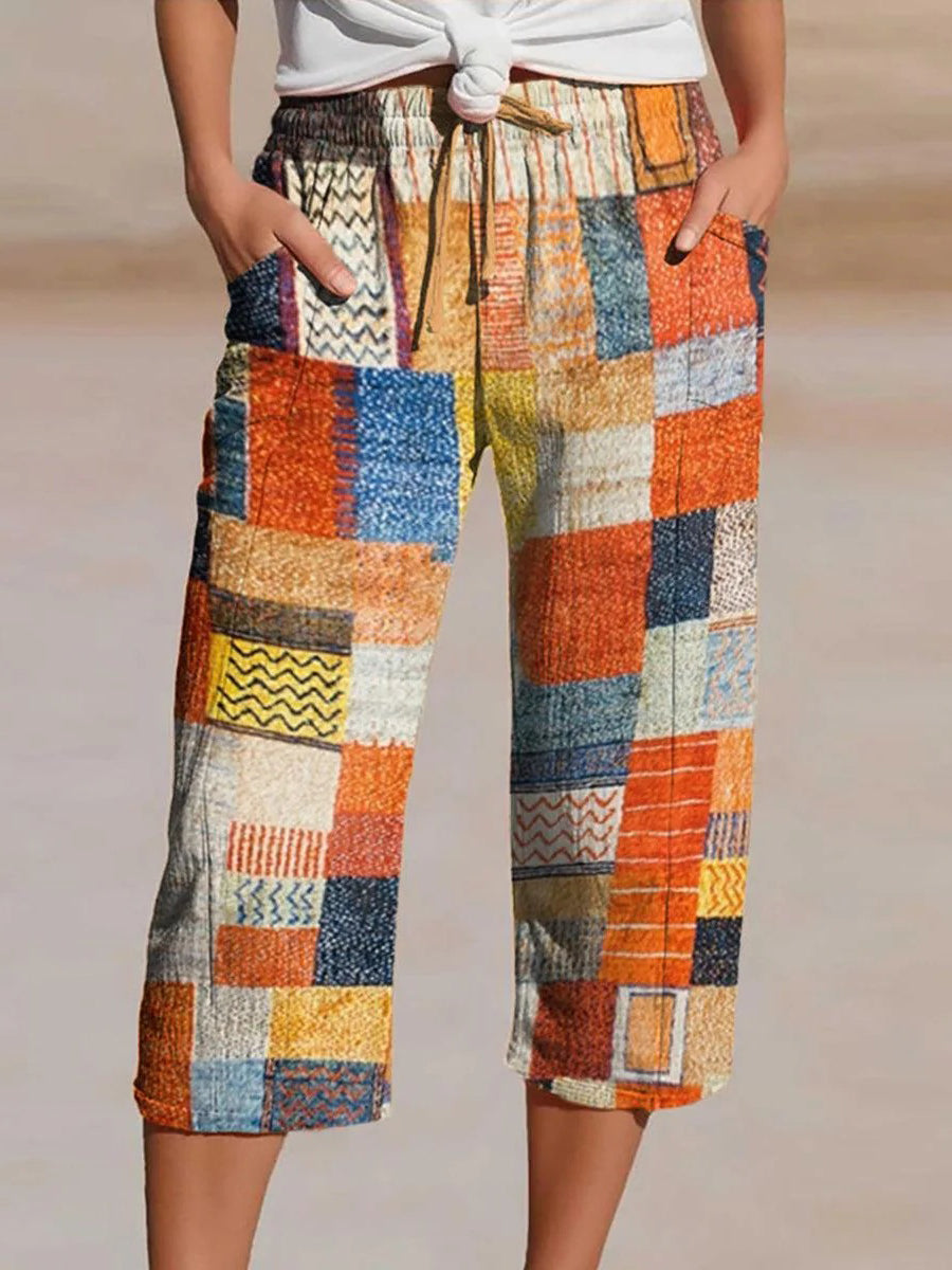 Chic Multicolor Side Pocket Pants