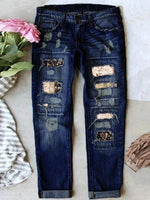 LilyWish Stretch Ripped Frayed Raw Hem Distressed Jeans