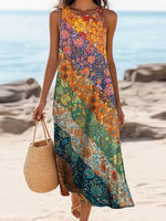 Dreamy Sleeveless Floral Print Midi Dress