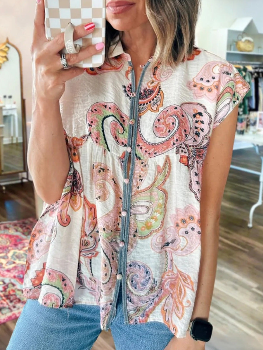 LilyWish Sweet Collared Short Sleeve Shirt