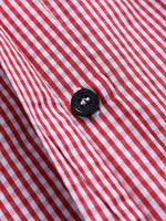 Casual Plaid Print Side Buttons Irregular Long Sleeve Blouse