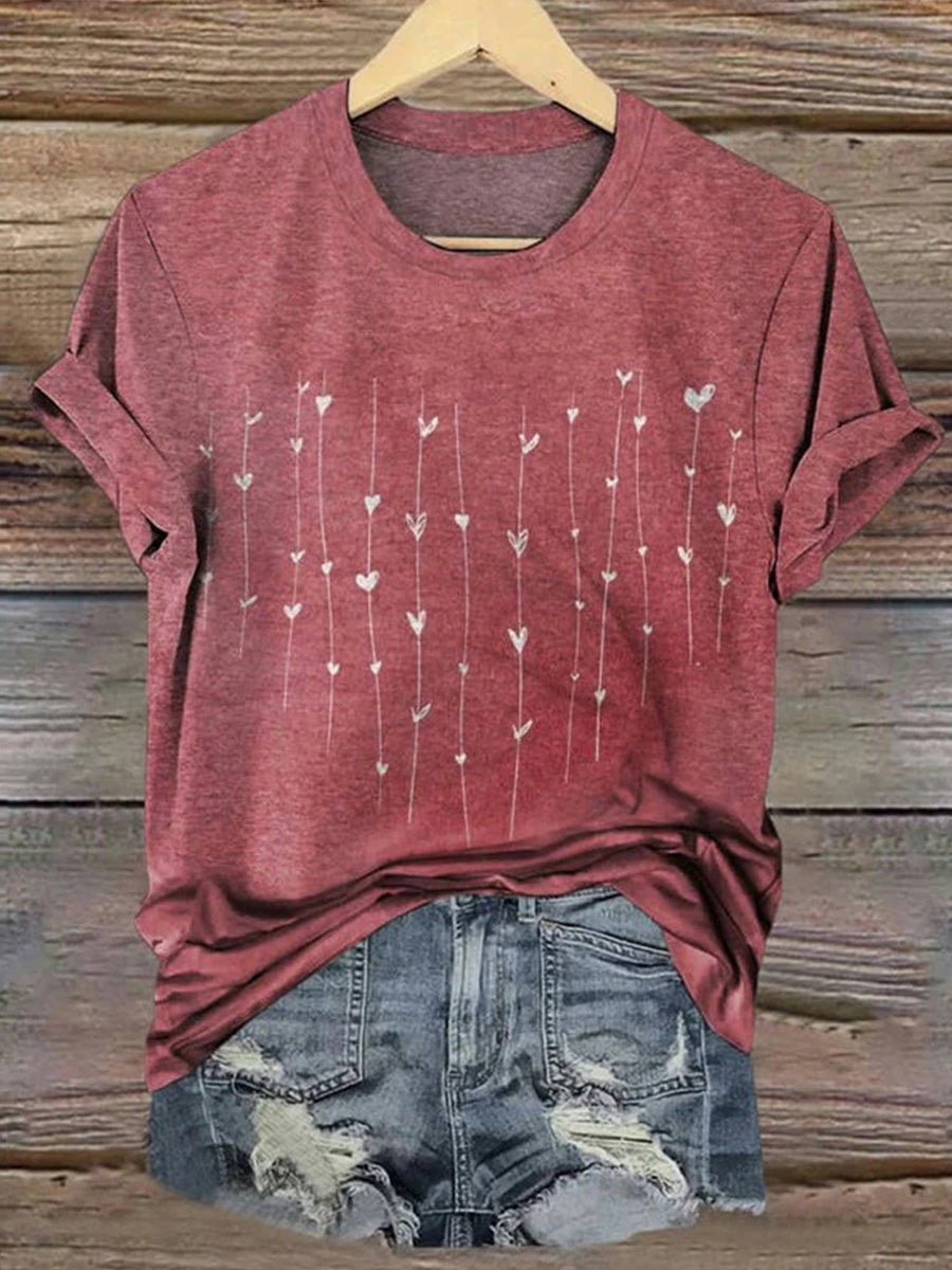 LilyWish Vintage Casual Round Neck Short Sleeve T-Shirt