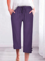 Plain Loose Casual Pocket Stitching Pants