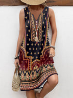 LilyWish Vintage Ethnic Print Dress