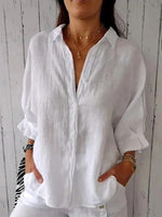 LilyWish White Bow Tie V Neck Short Sleeve Shirt
