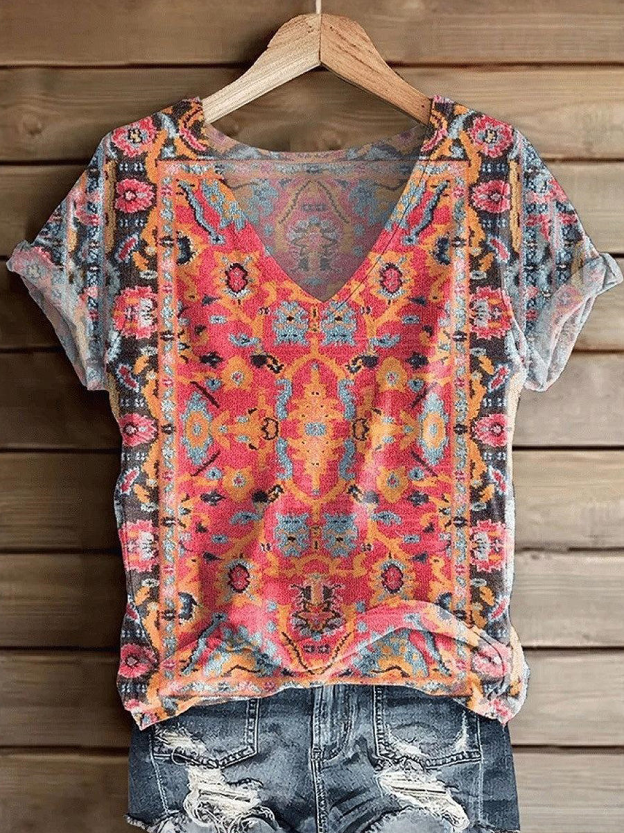 LilyWish Special V-Neck Short Sleeve Top