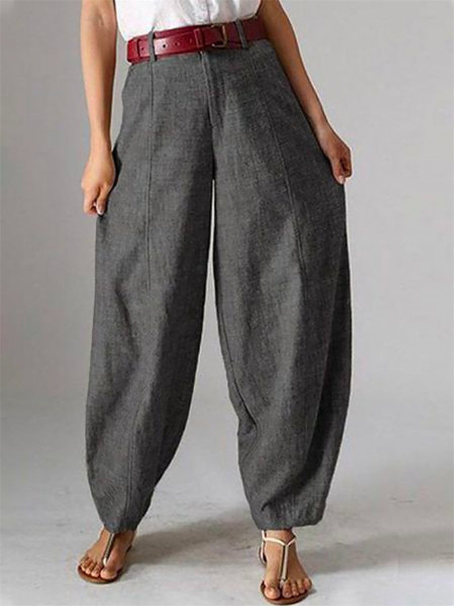 Plain Long Pocket Stitching Pants