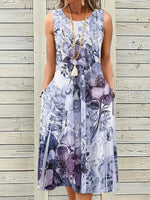 LilyWish Vintage Floral Print Dress