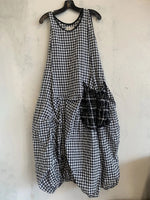 Checkered Summer Pockets Midi Dress
