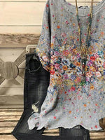 LilyWish Irregular Print Short Sleeve Blouse