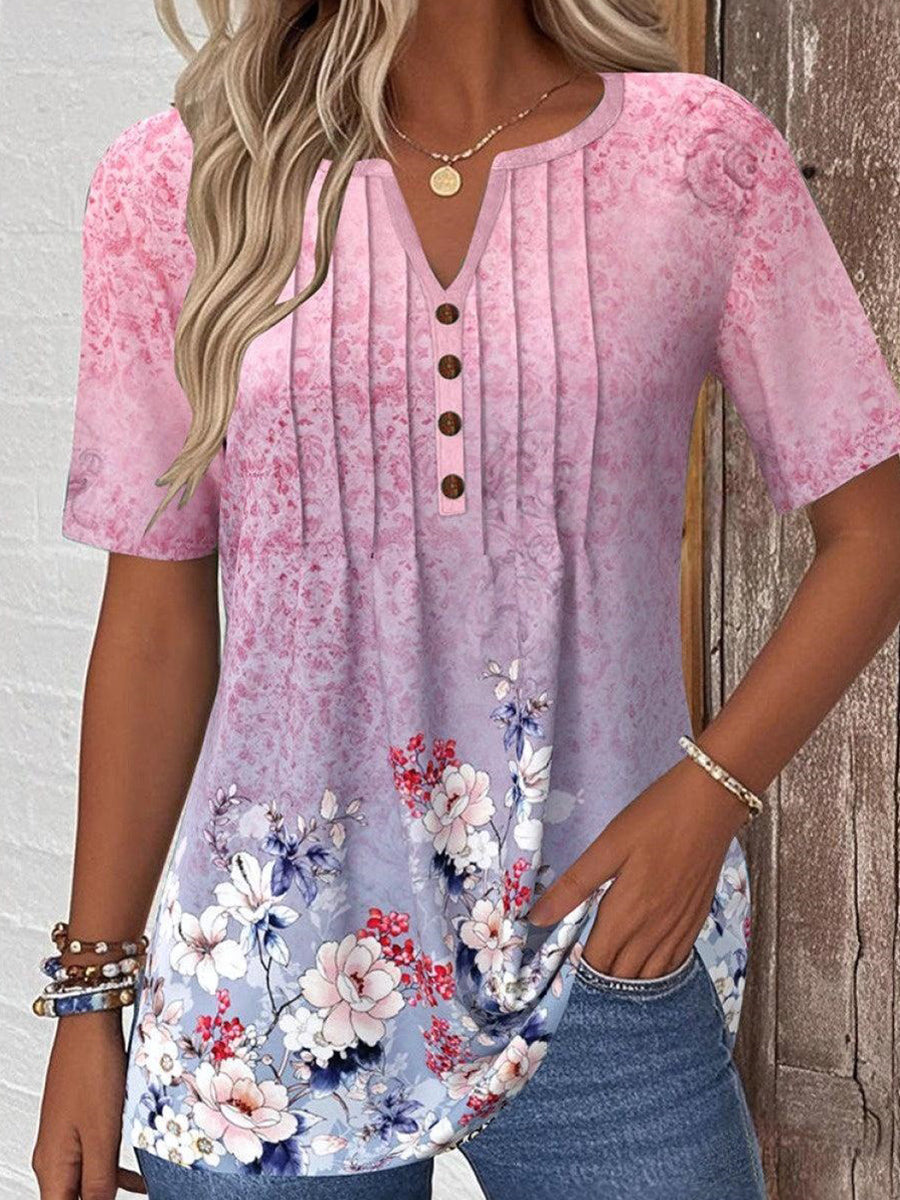 LilyWish Sweet Short Sleeve Pink Top