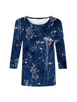 LilyWish Fashion Printed Loose Round Neck Casual Blouse