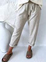 Gray Drawstring Long Pants