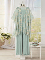 Green Round Neck Short Sleeve Two Piece Set