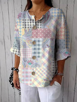 LilyWish Groovy Casual 3/4 Sleeve Top