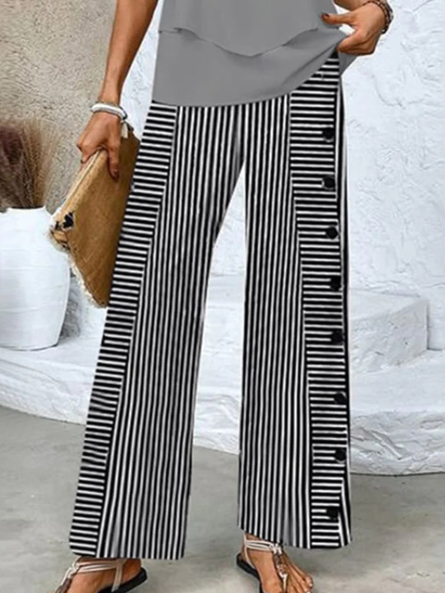 Classy Striped Print Pants