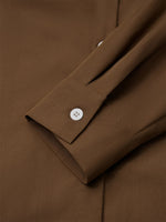 LilyWish Coffee Casual Loose Plain V Neck Shirt