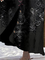 Women's Floral Printed Graphic Straight Fashion Split Button Maxi High Waist Skirt