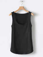 LilyWish Solid Square Neck Casual Tank Tops