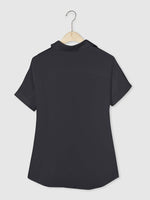 Solid Casual Stand Collar Short Sleeve Shirt