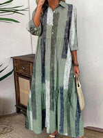Green 3/4 Sleeve Maxi Dress