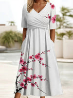 Women's Short Sleeve Summer Floral Dress