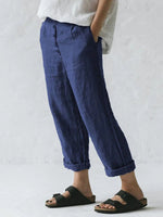Casual Solid Color Cotton Trousers
