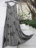 Summer Fish Printed Sleeveless Tank Maxi Dress