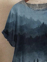 LilyWish Short Sleeve Casual Printed Ombre Blouse