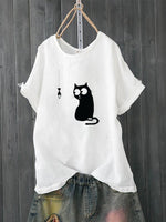 LilyWish Cartoon Print Cute Short Sleeve Casual T-Shirt