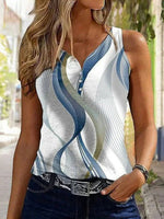 LilyWish Vintage Gradient V-neck Sleeveless Tank Top