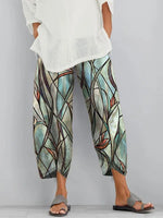 Multi Casual Abstract Printed Pants with Pockets