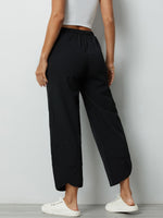 Charcoal Solid Buttons with Pockets Casual Pants