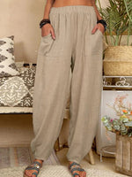 LilyWish Women's Pure Color Casual Cotton Pants